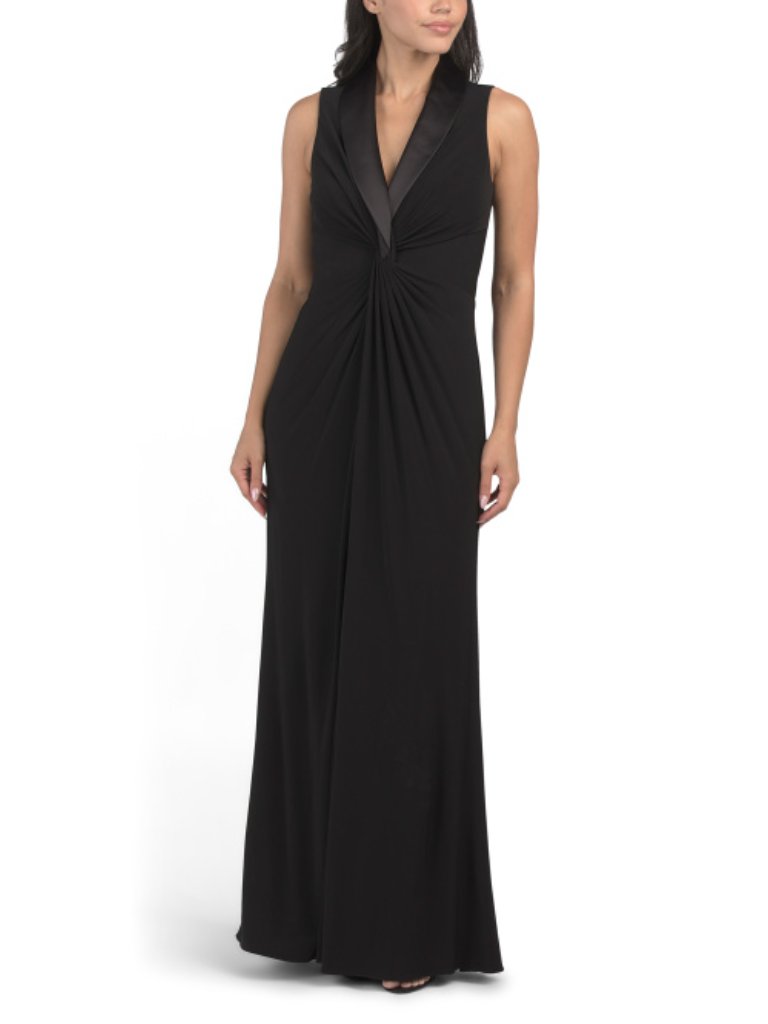 Adrianna Papell Sleeveless Tuxedo Gown